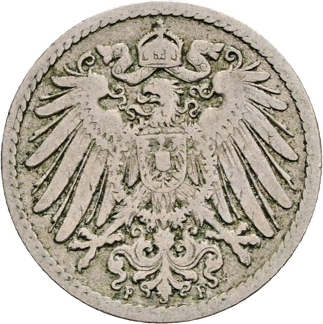 5 Pfennig 1893 F – Rückseite