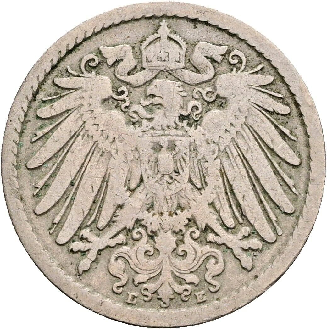 5 Pfennig 1894 E – Rückseite