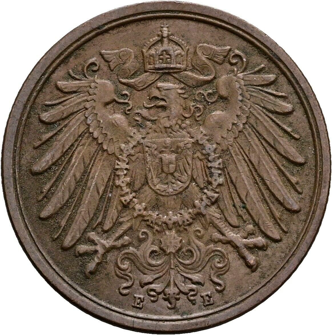 2 Pfennig 1914 E – Rückseite
