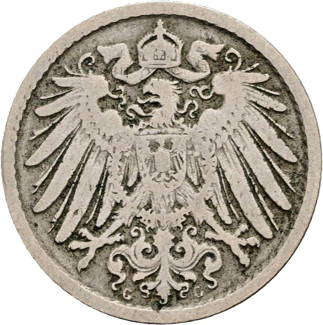 5 Pfennig 1891 G – Rückseite