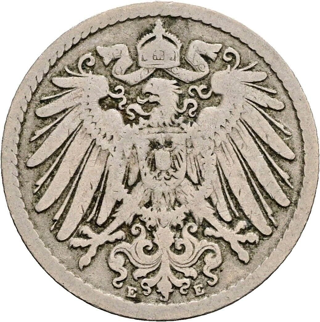 5 Pfennig 1894 E – Rückseite