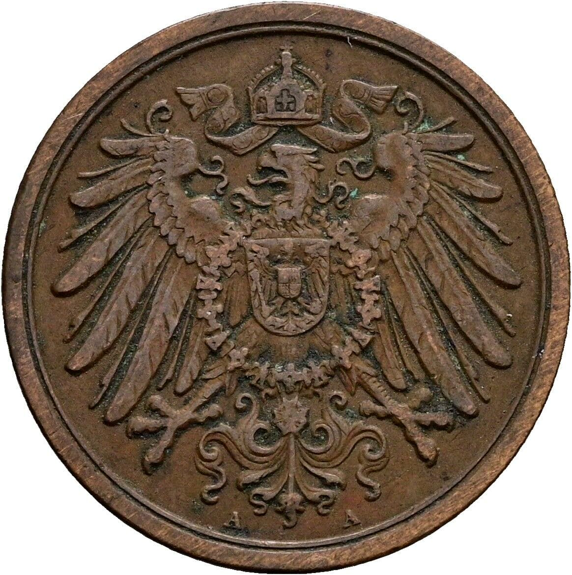 2 Pfennig 1907 A – Rückseite