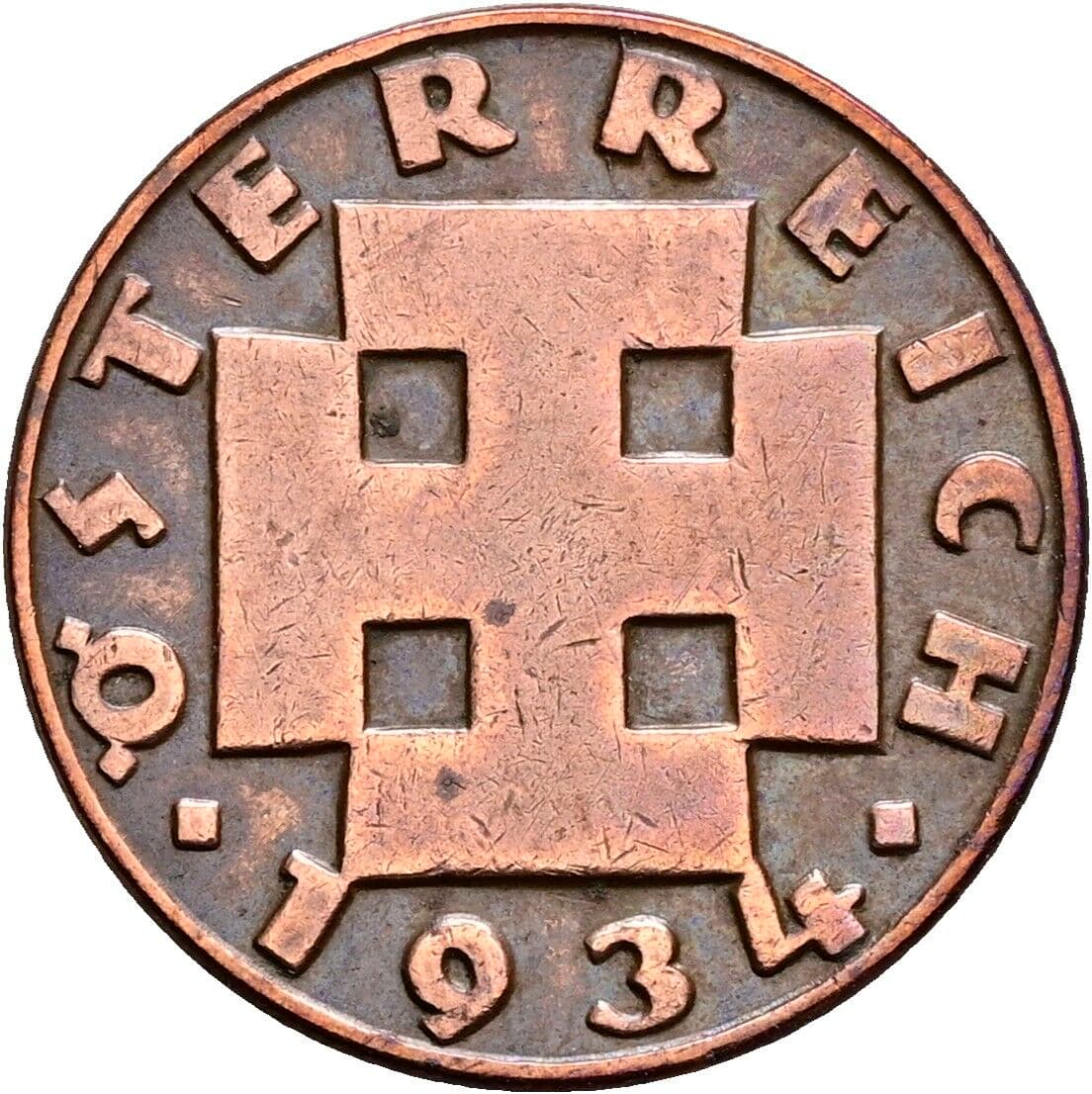 2 Groschen 1934 – Rückseite