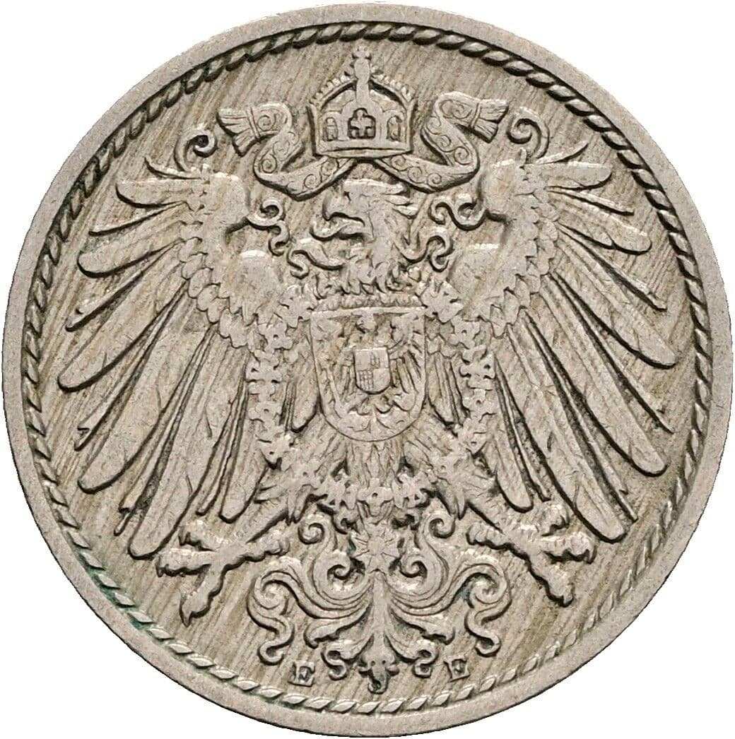 5 Pfennig 1893 E – Rückseite