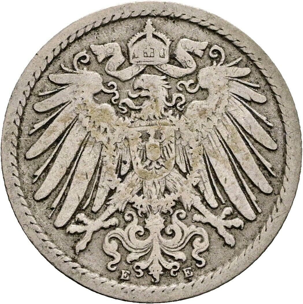 5 Pfennig 1894 E – Rückseite