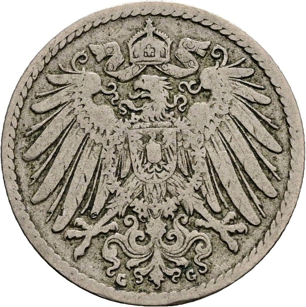 5 Pfennig 1895 G – Rückseite
