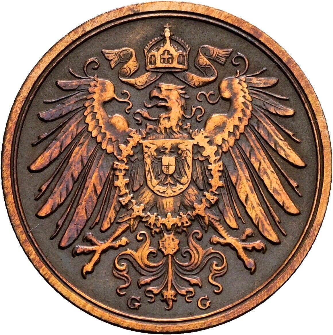 2 Pfennig 1911 G – Rückseite