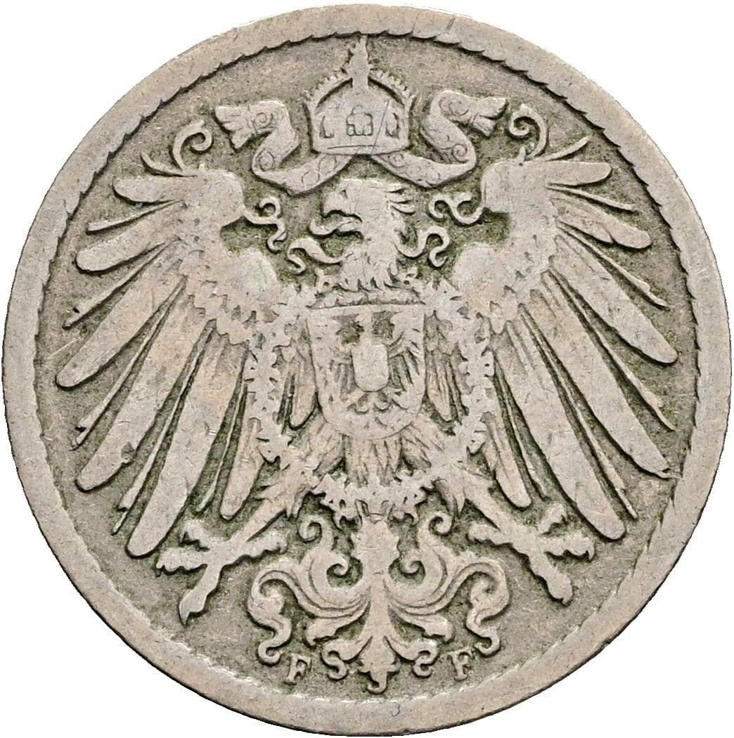 5 Pfennig 1895 F – Rückseite