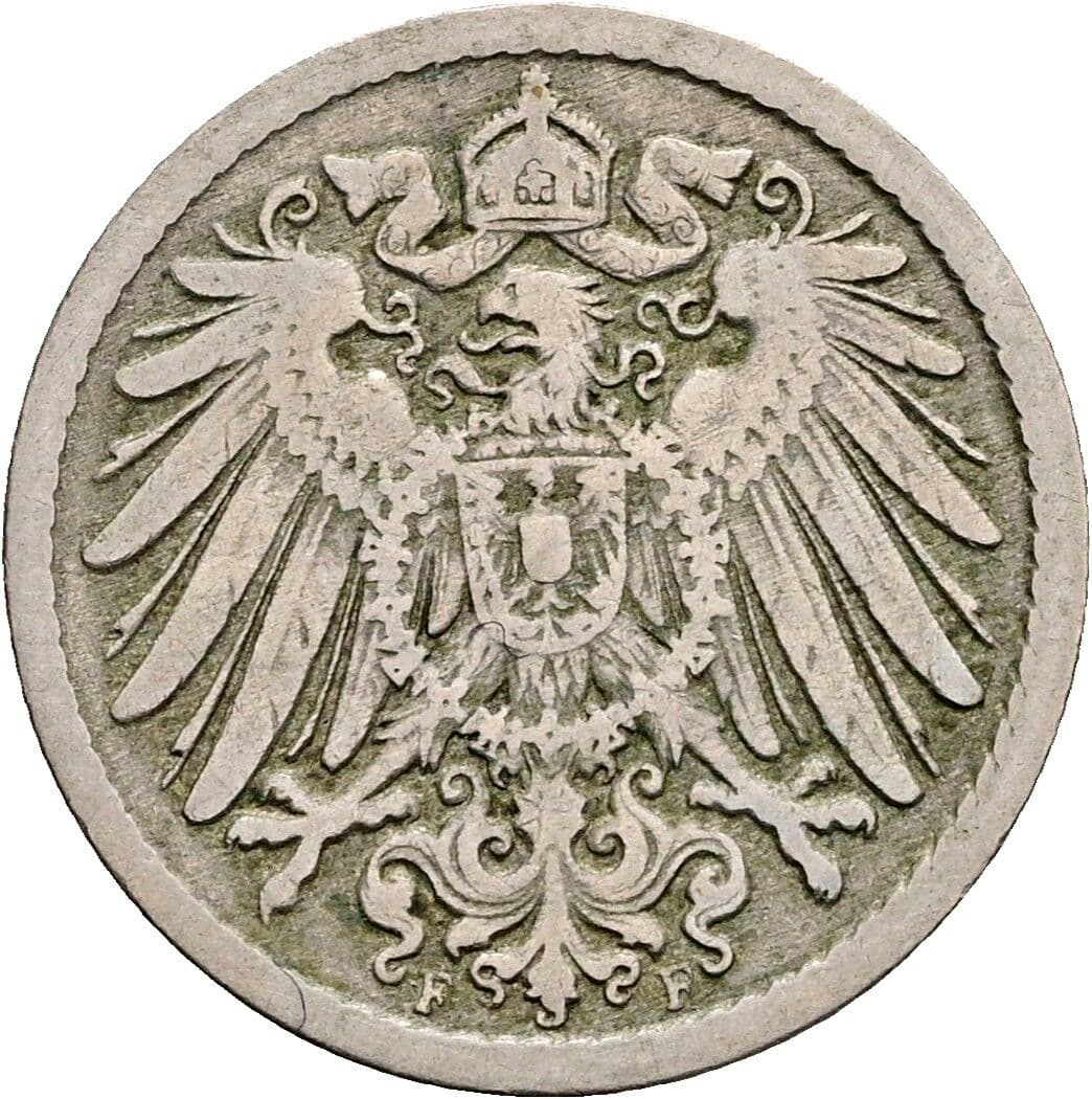 5 Pfennig 1890 F – Rückseite