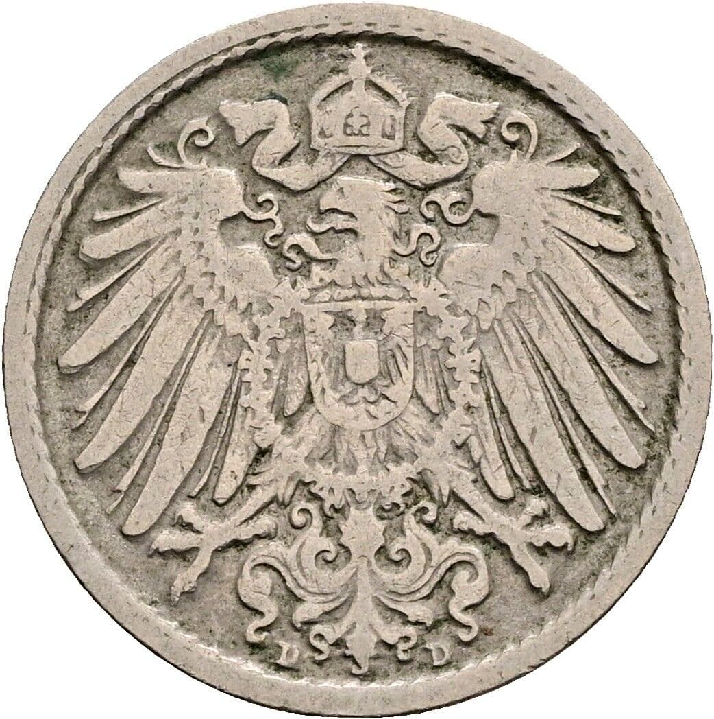 5 Pfennig 1894 D – Rückseite