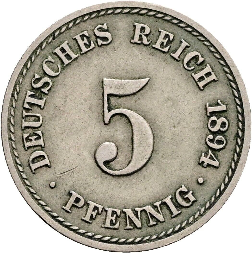 5 Pfennig 1894 A – Vorderseite