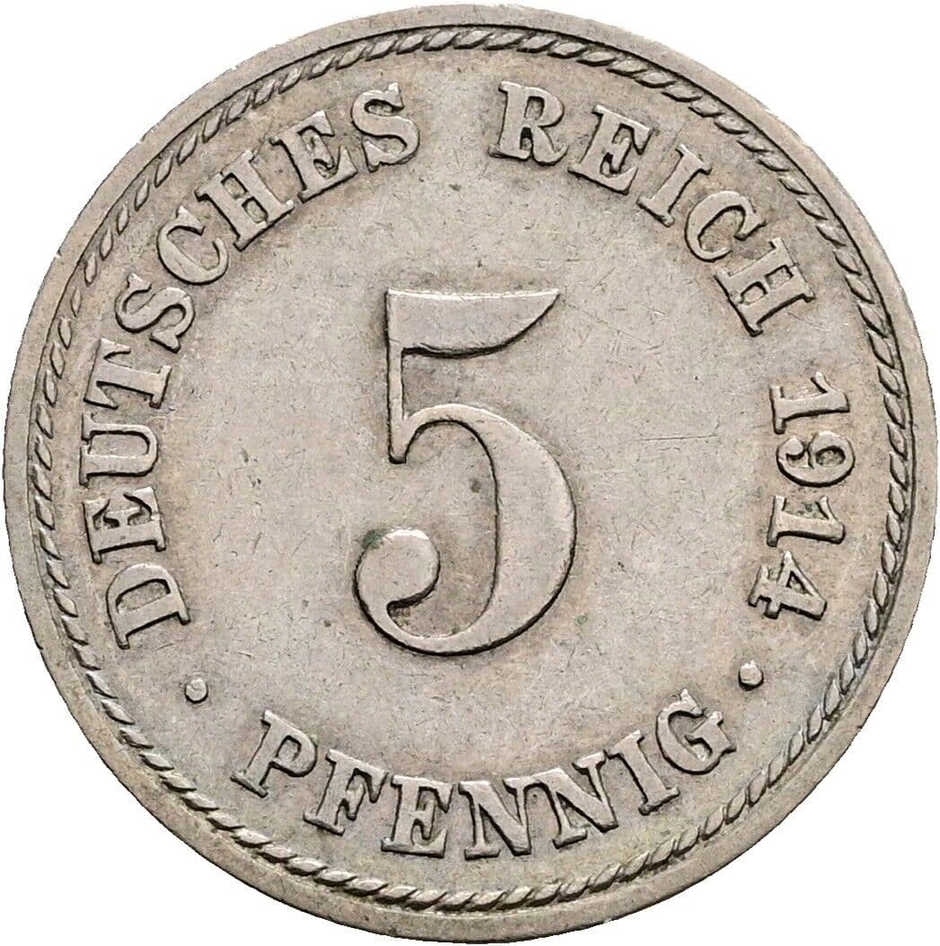 5 Pfennig 1914 A – Vorderseite