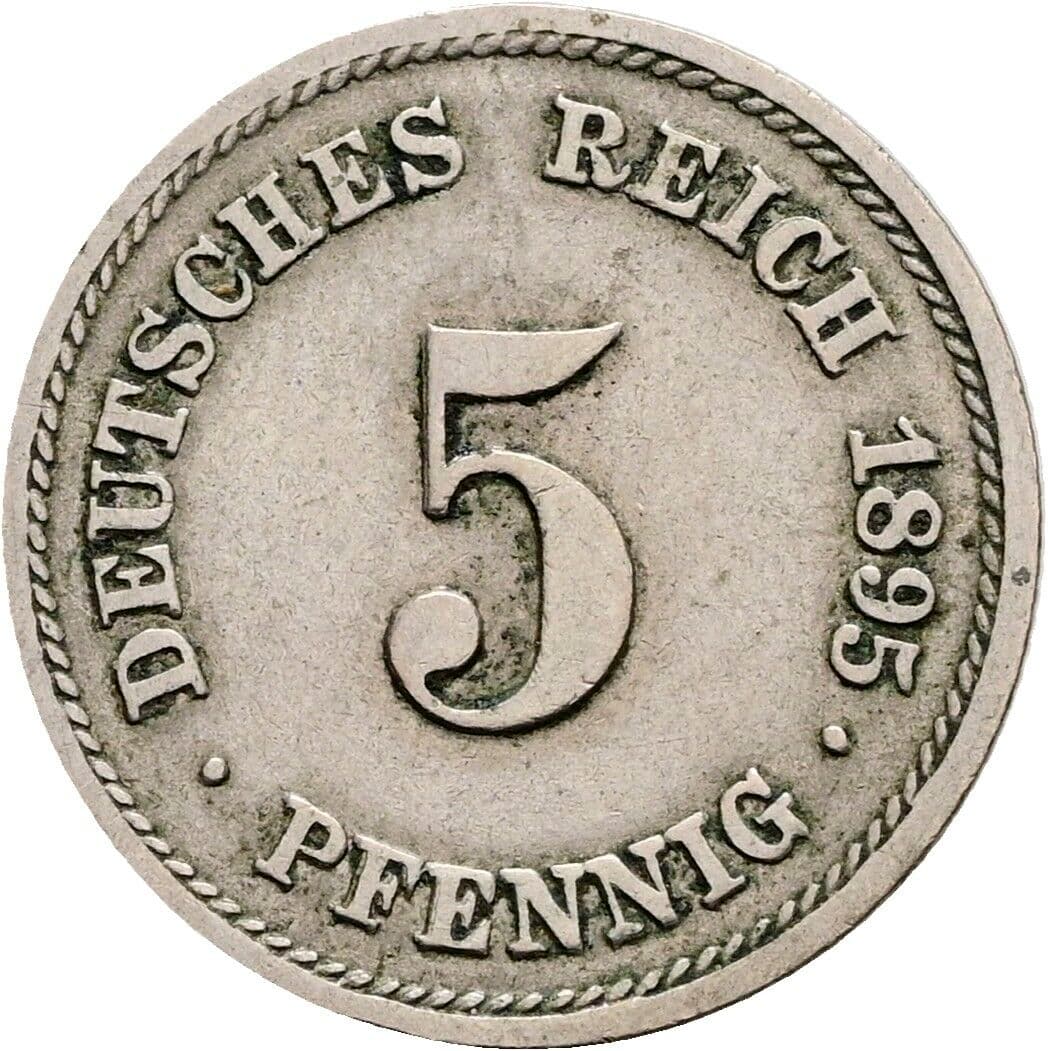 5 Pfennig 1895 F – Vorderseite