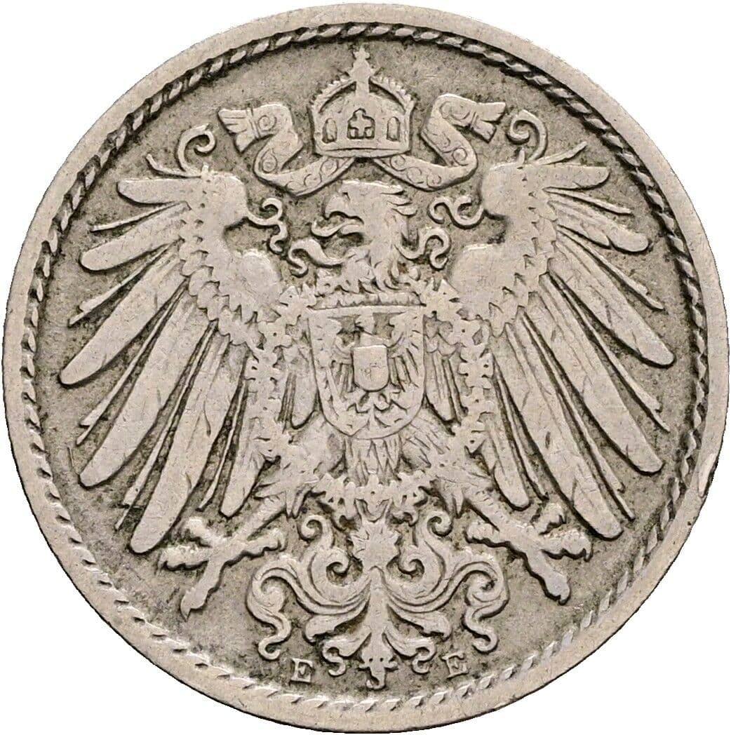 5 Pfennig 1890 E – Rückseite