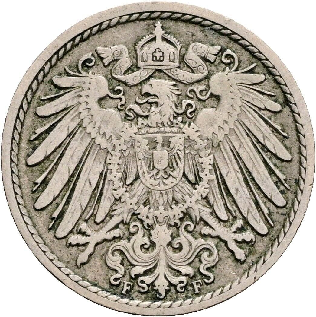 5 Pfennig 1895 F – Rückseite