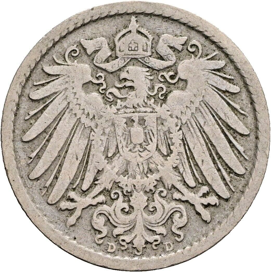 5 Pfennig 1894 D – Rückseite