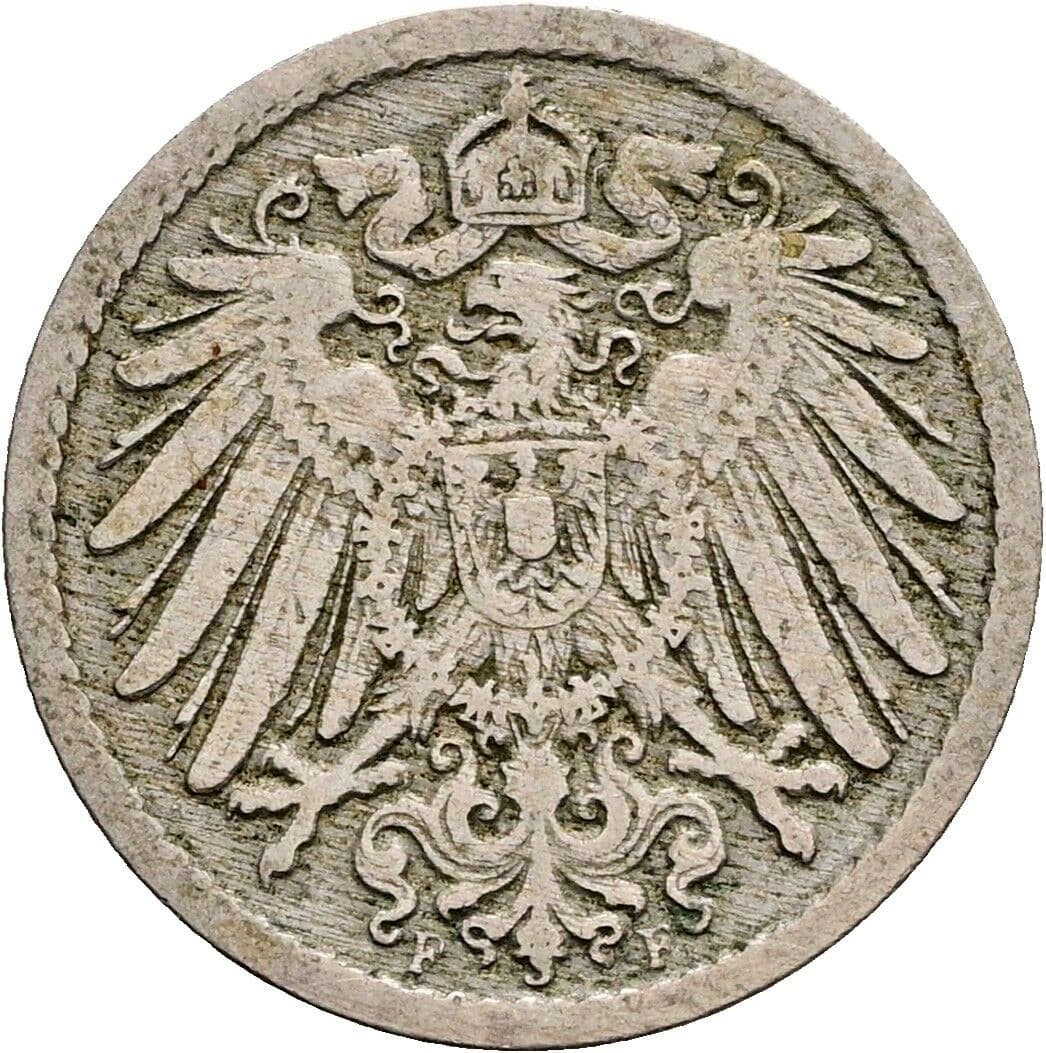 5 Pfennig 1890 F – Rückseite