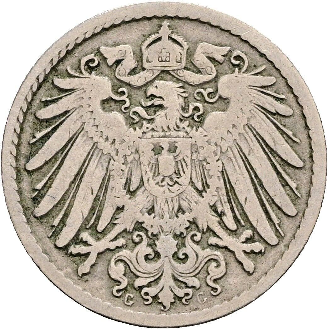 5 Pfennig 1894 G – Rückseite