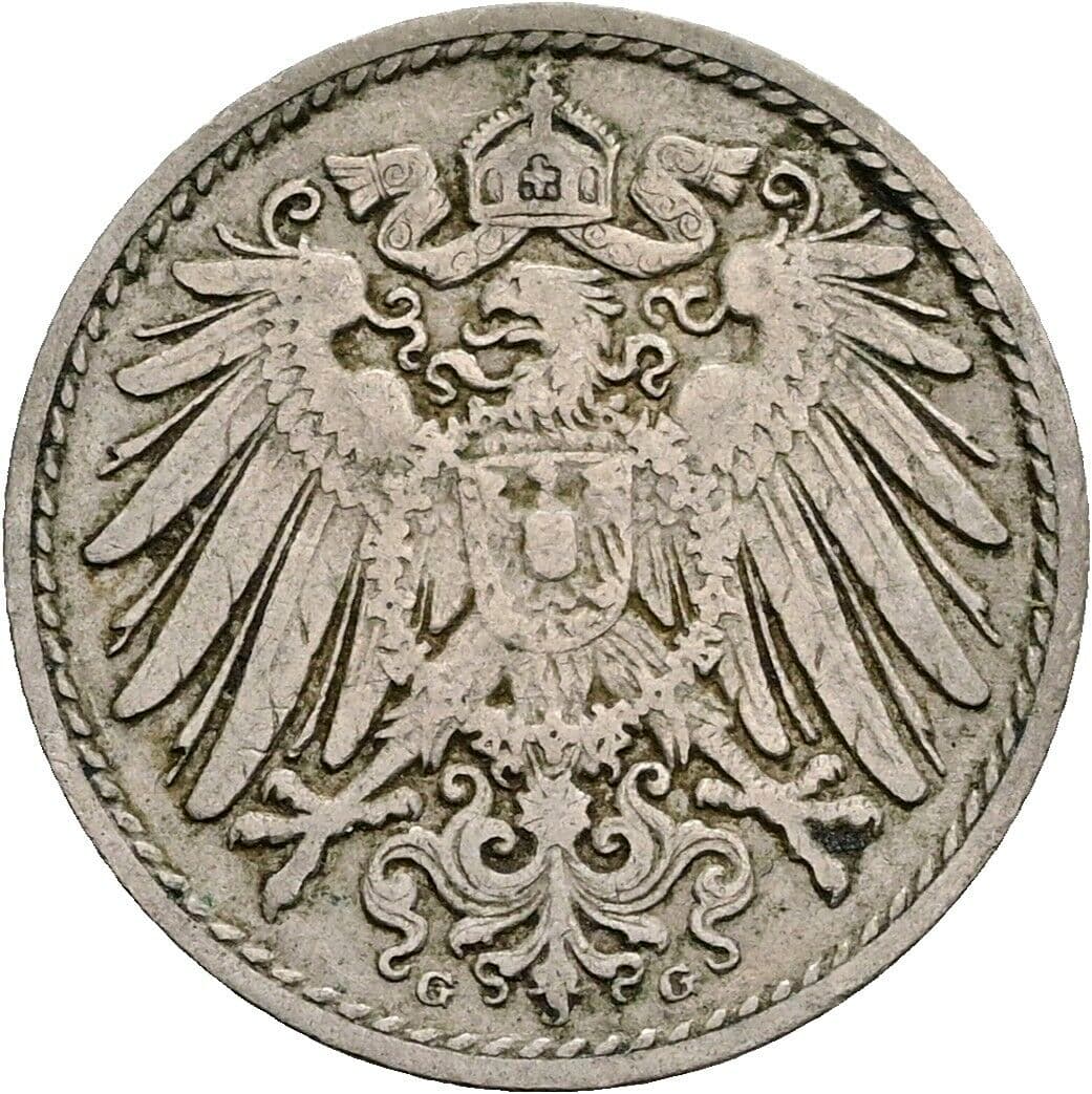 5 Pfennig 1907 G – Rückseite
