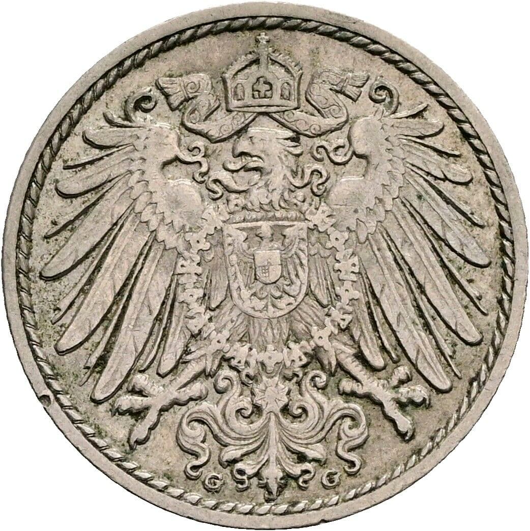 5 Pfennig 1911 G – Rückseite