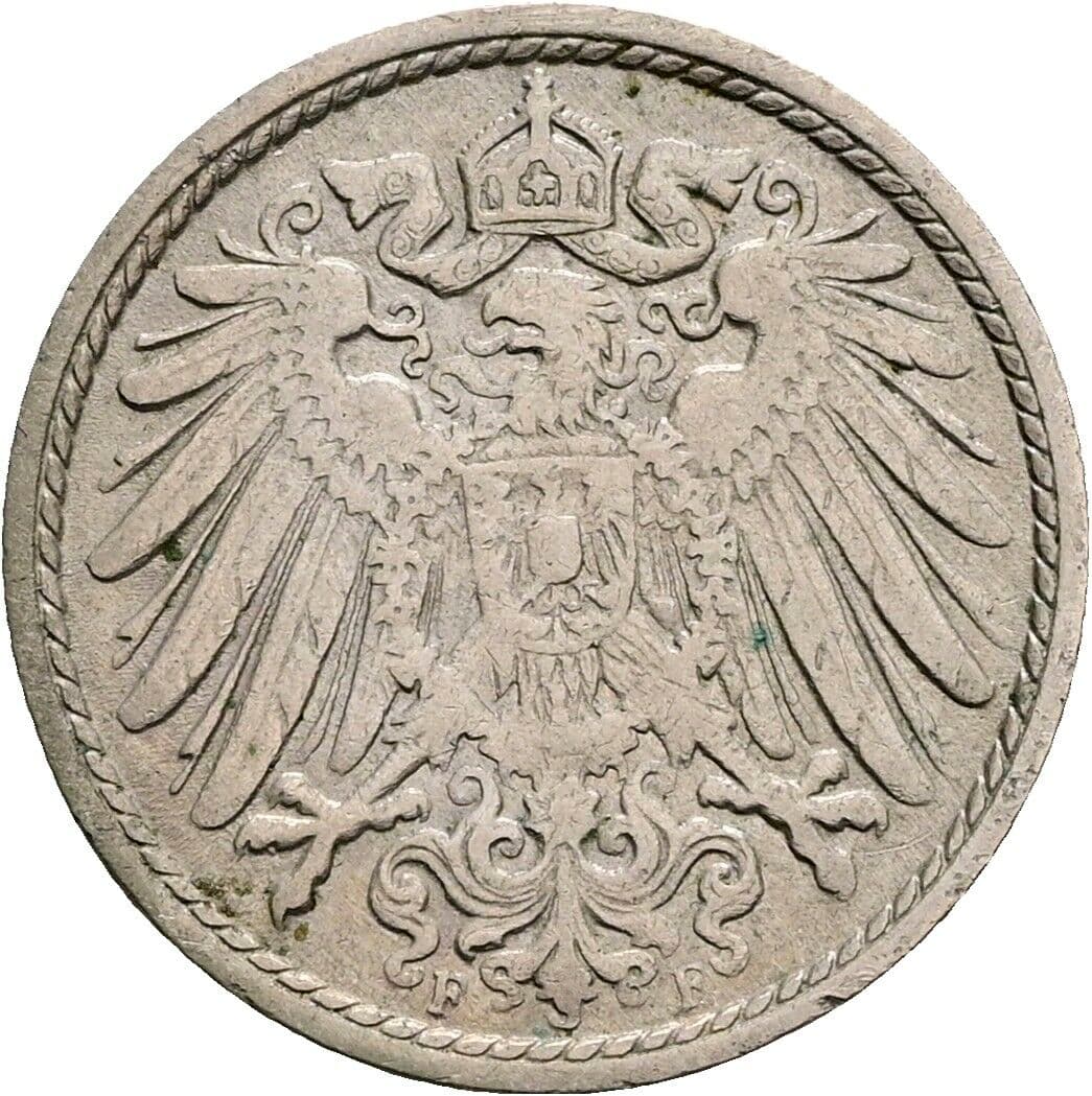 5 Pfennig 1913 F – Rückseite