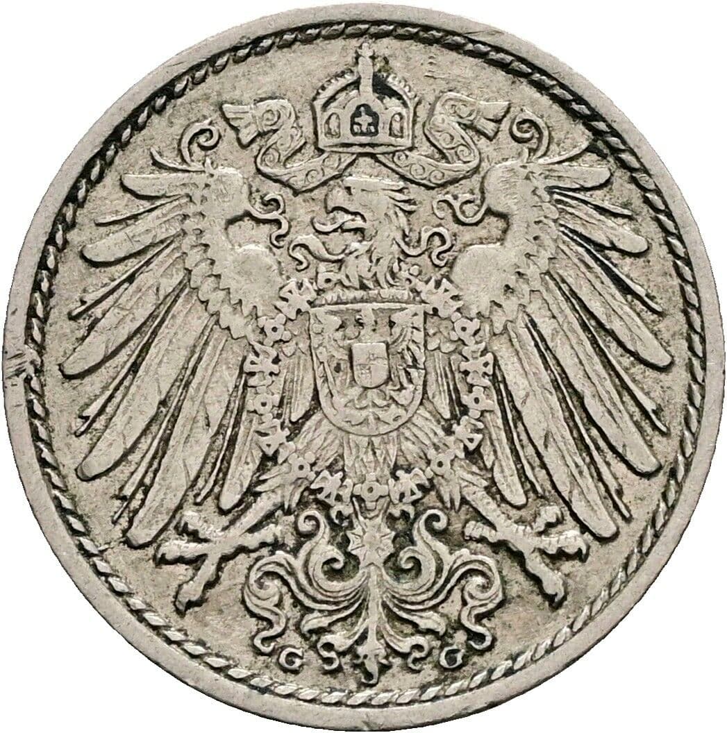 5 Pfennig 1913 G – Rückseite