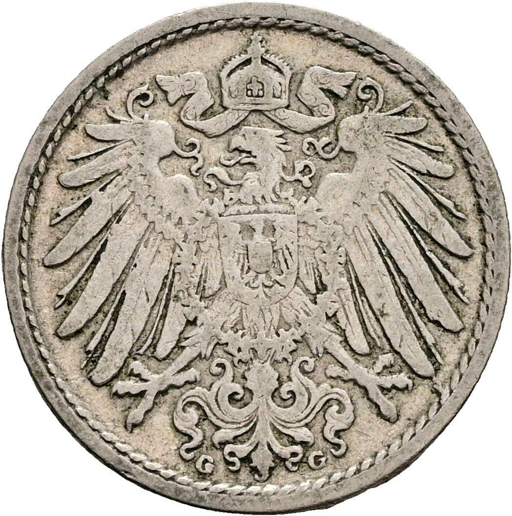 5 Pfennig 1904 G – Rückseite