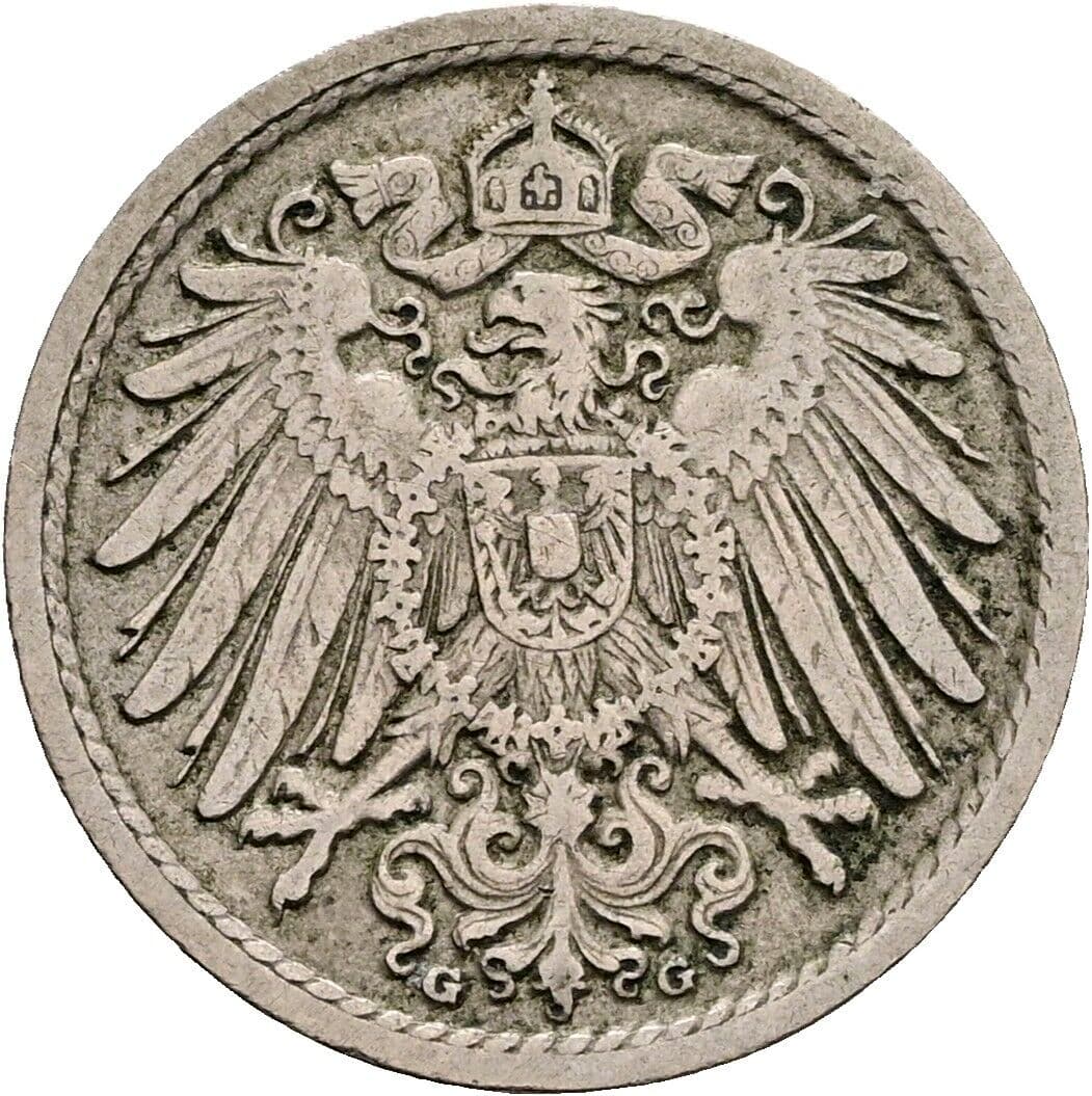 5 Pfennig 1906 G – Rückseite