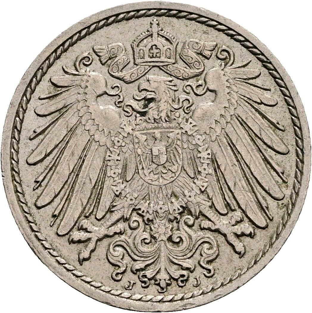 5 Pfennig 1915 J – Rückseite