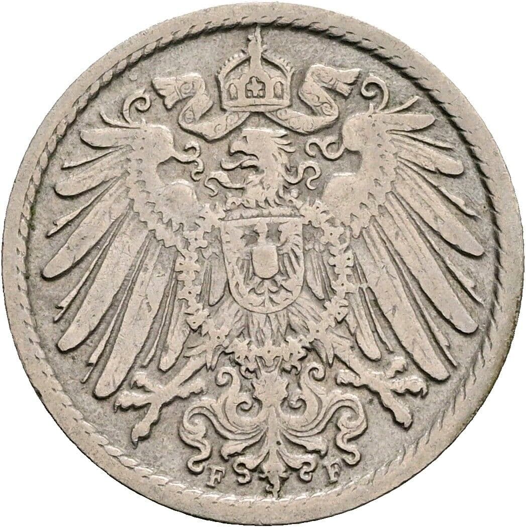 5 Pfennig 1906 F – Rückseite