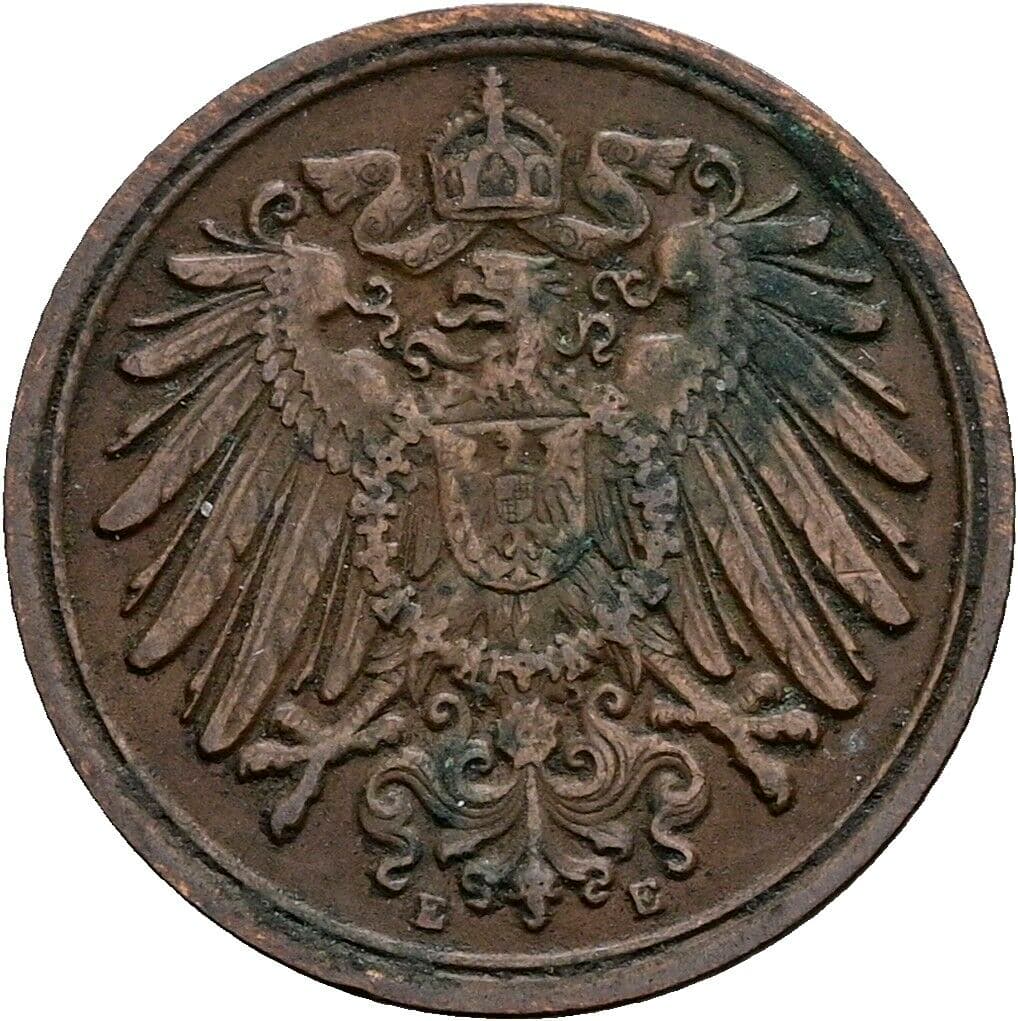 1 Pfennig 1909 E – Rückseite