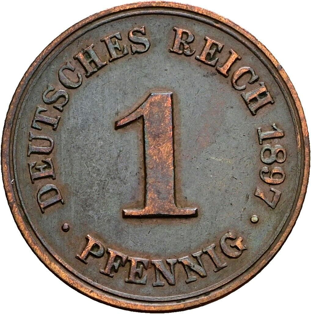 1 Pfennig 1897 D – Vorderseite