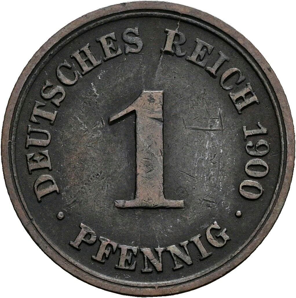 1 Pfennig 1900 D – Vorderseite