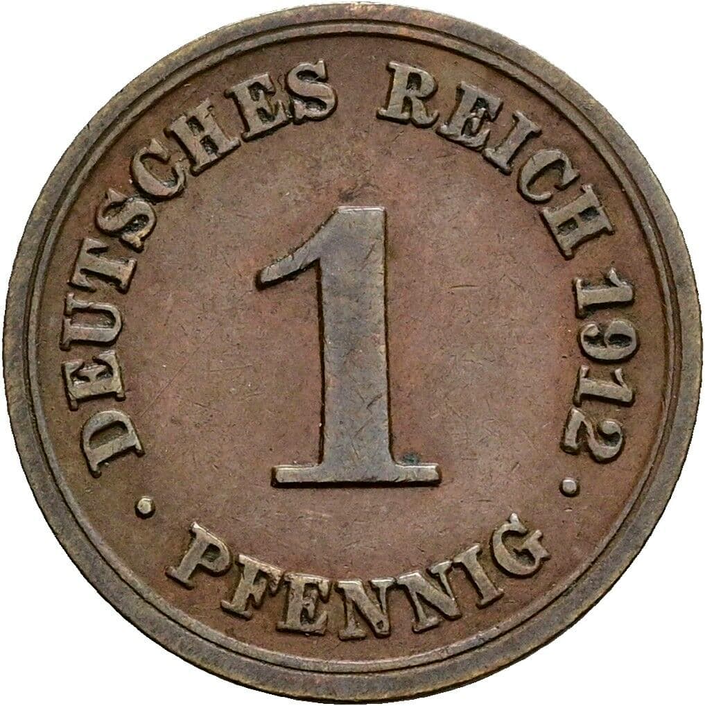 1 Pfennig 1912 F – Vorderseite