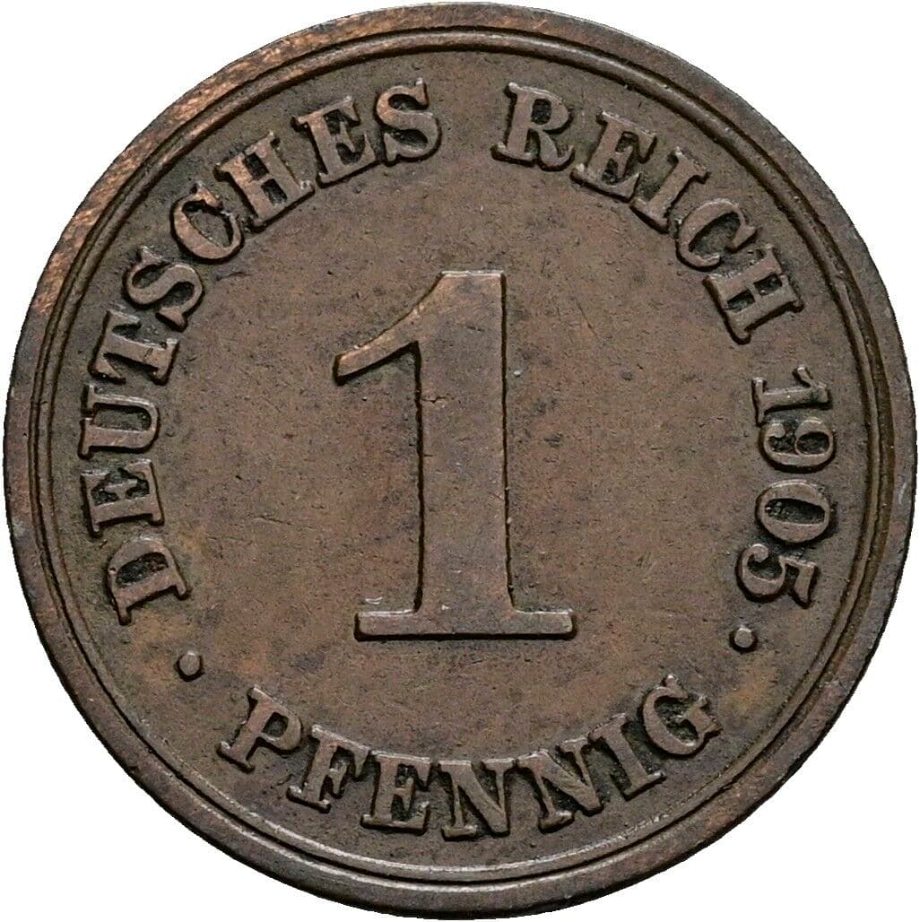 1 Pfennig 1905 E – Vorderseite