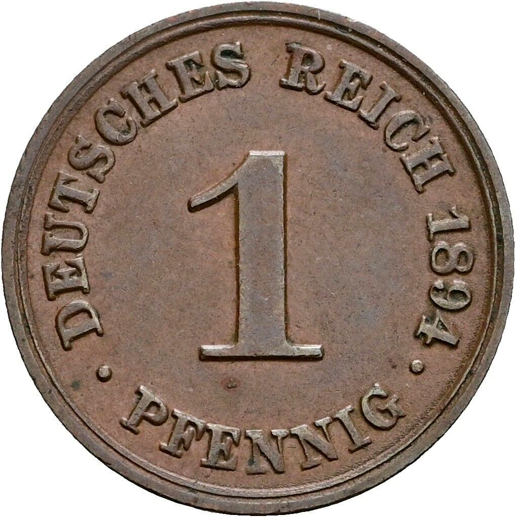1 Pfennig 1894 D – Vorderseite