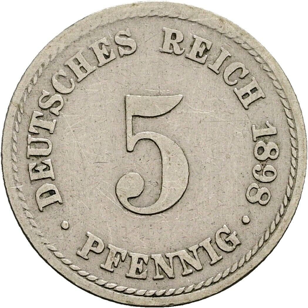 5 Pfennig 1898 A – Vorderseite
