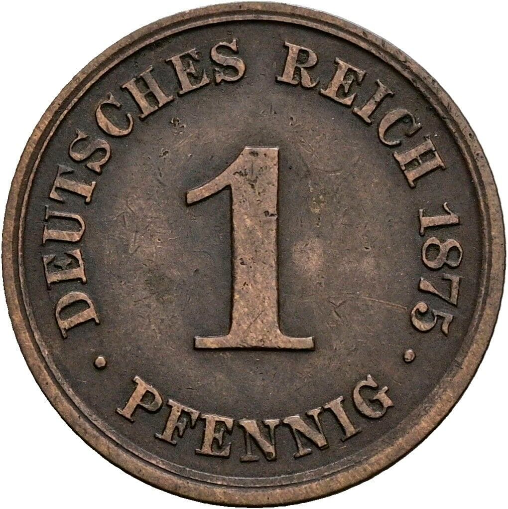 1 Pfennig 1875 J – Vorderseite