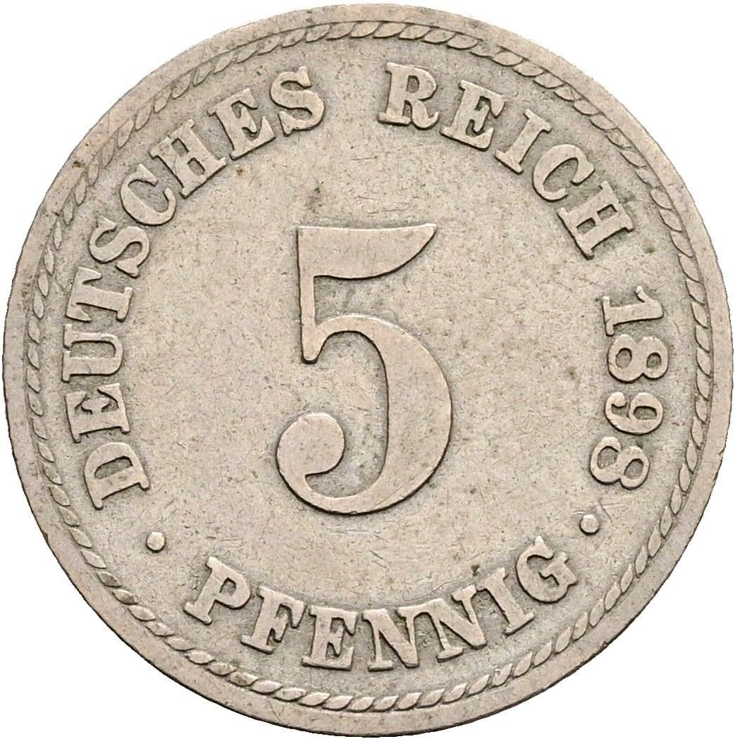 5 Pfennig 1898 A – Vorderseite