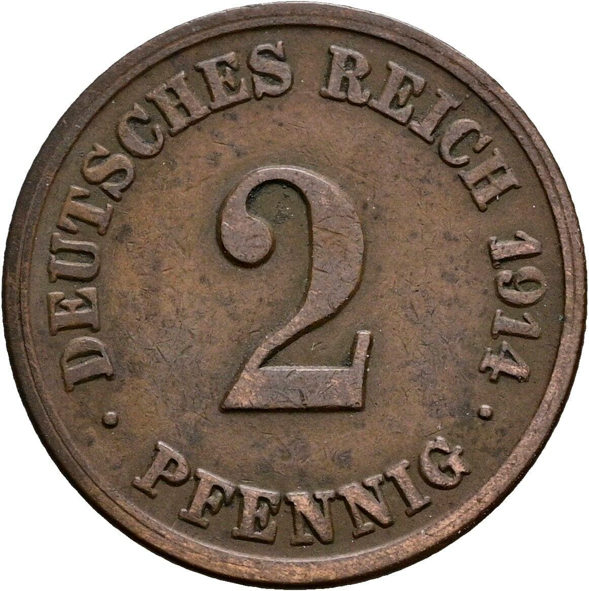 2 Pfennig 1914 E – Vorderseite