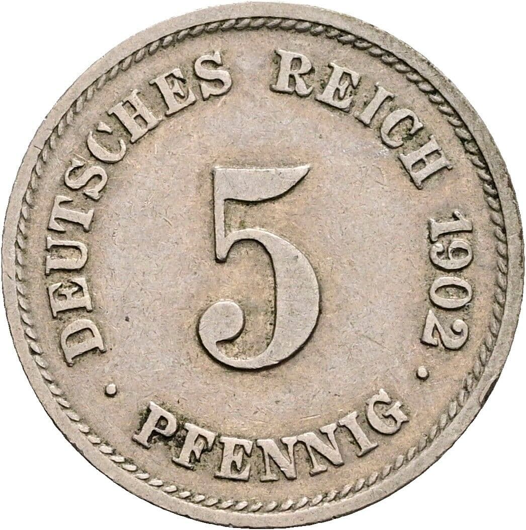 5 Pfennig 1902 G – Vorderseite