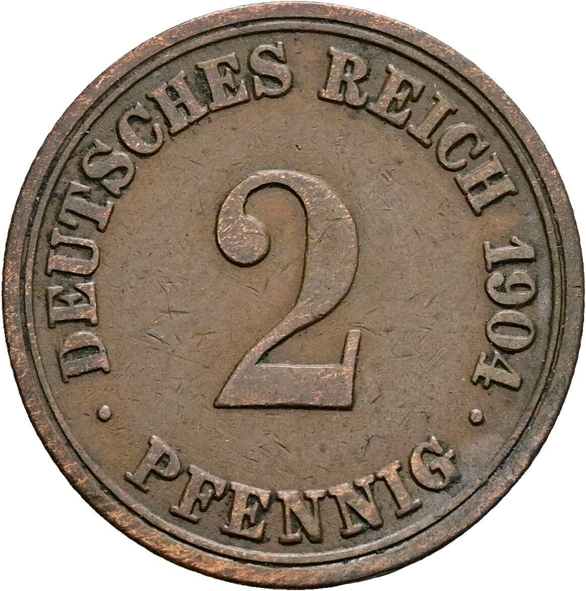 2 Pfennig 1904 A – Vorderseite