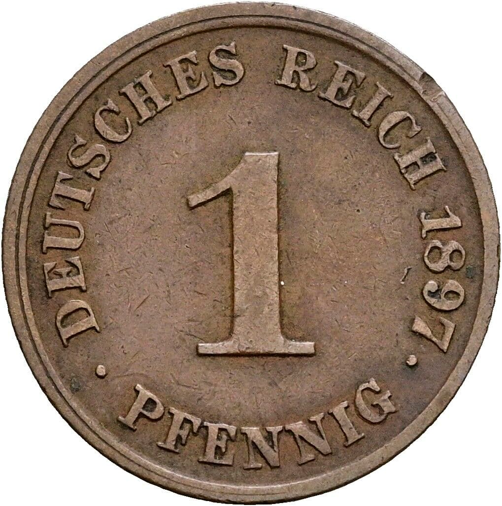 1 Pfennig 1897 J – Vorderseite