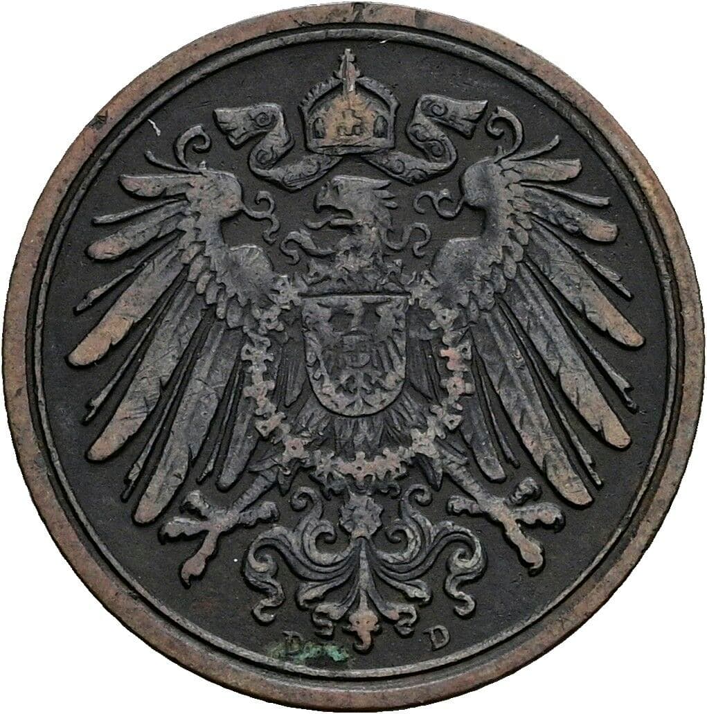 1 Pfennig 1900 D – Rückseite