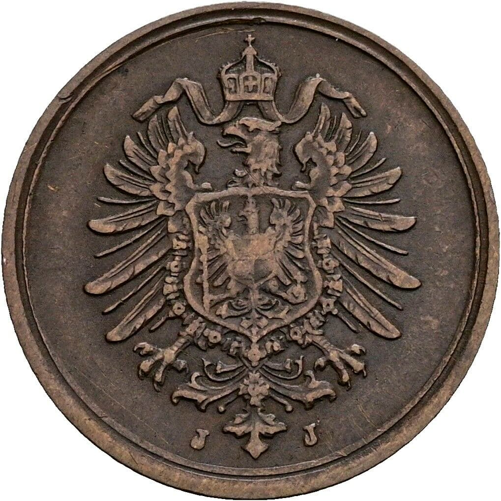 1 Pfennig 1875 J – Rückseite