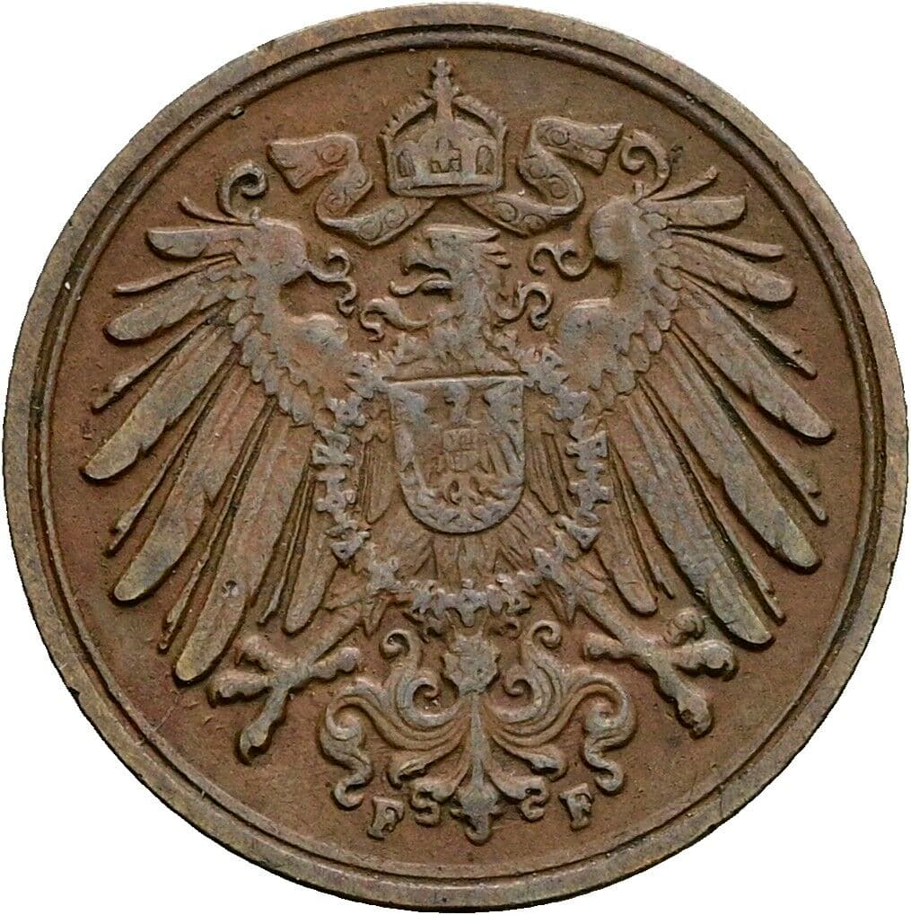 1 Pfennig 1912 F – Rückseite