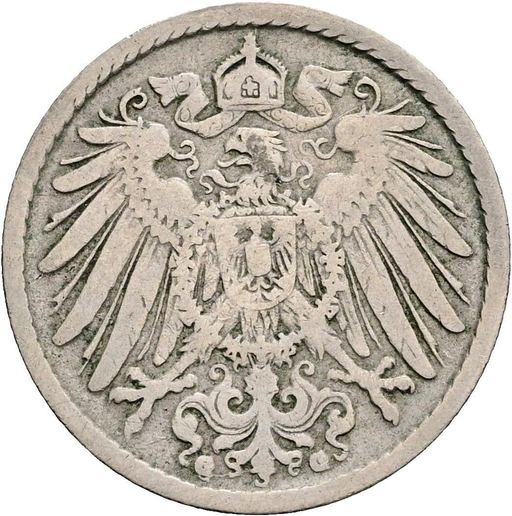 5 Pfennig 1899 G – Rückseite