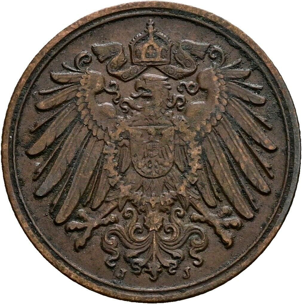 1 Pfennig 1912 J – Rückseite