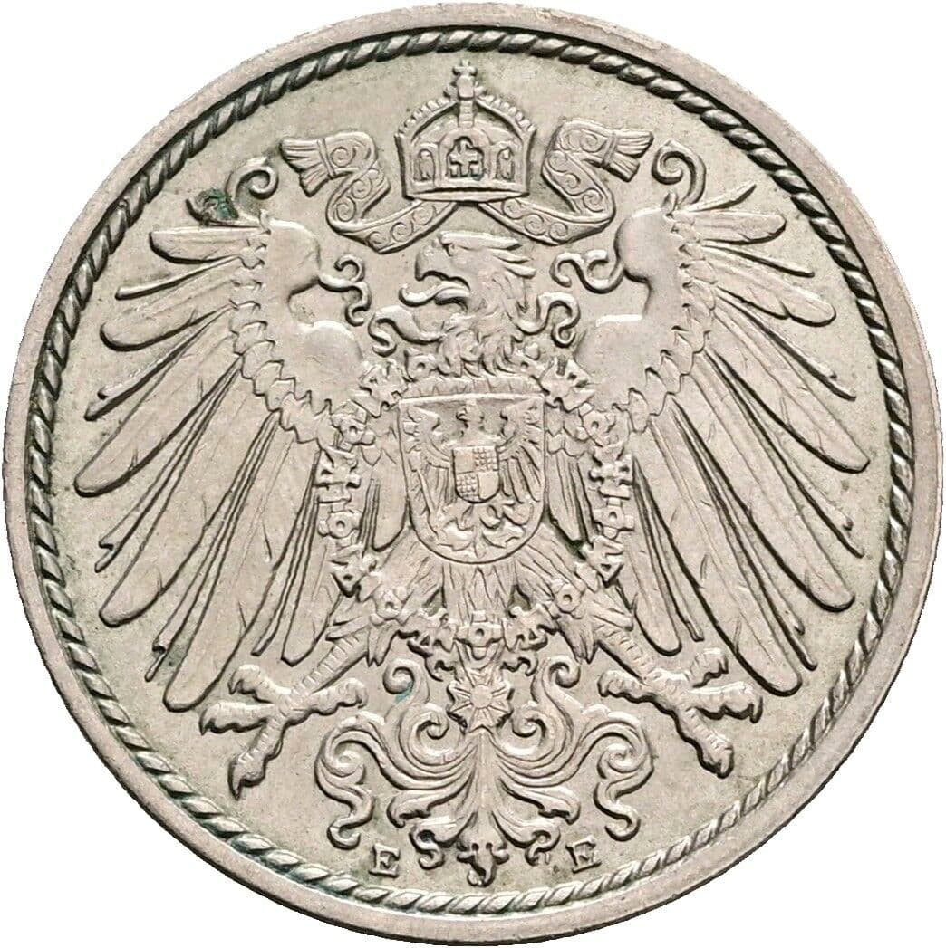 5 Pfennig 1896 E – Rückseite
