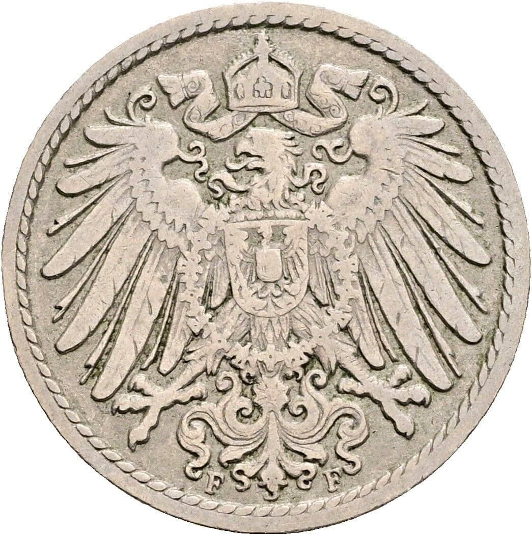 5 Pfennig 1896 F – Rückseite
